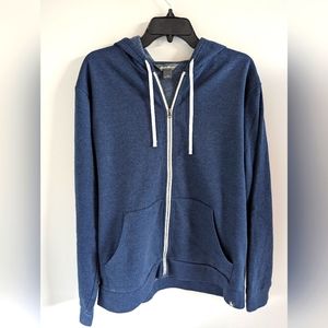 Eddie Bauer Mens Full Zip Blue Hoodie Sweatshirt Size Large